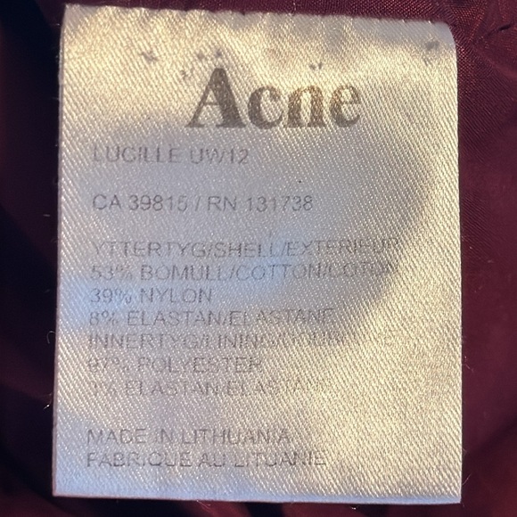 Acne Studios Lucille Sheath Dress in Burgundy Cotton blend Sz 36 US 4 - Picture 11 of 15